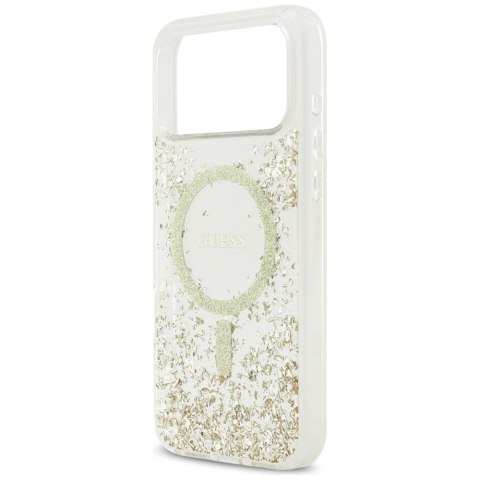 Guess nakładka Resin Bottom Glitter MagSafe do iPhone 17 Pro Max złota