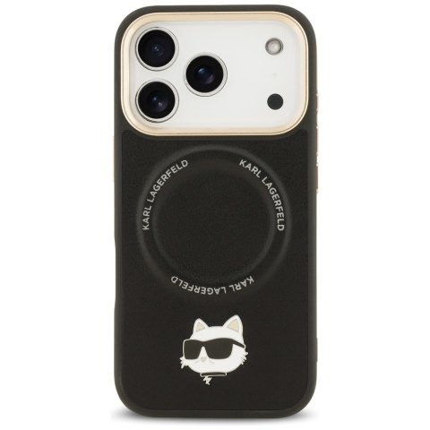Karl Lagerfeld nakładka Big Strap Choupette Metal Logo MagSafe do iPhone 17 Pro Max czarna