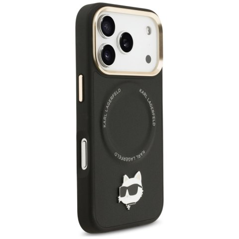 Karl Lagerfeld nakładka Big Strap Choupette Metal Logo MagSafe do iPhone 17 Pro Max czarna