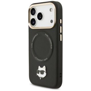 Karl Lagerfeld nakładka Big Strap Choupette Metal Logo MagSafe do iPhone 17 Pro czarna