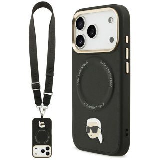 Karl Lagerfeld nakładka Big Strap Karl Metal Logo MagSafe do iPhone 17 Pro Max czarna