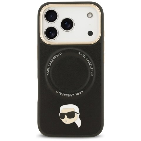 Karl Lagerfeld nakładka Big Strap Karl Metal Logo MagSafe do iPhone 17 Pro Max czarna