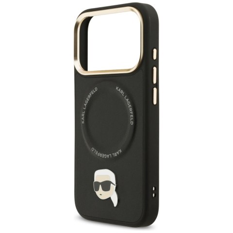 Karl Lagerfeld nakładka Big Strap Karl Metal Logo MagSafe do iPhone 17 Pro czarna