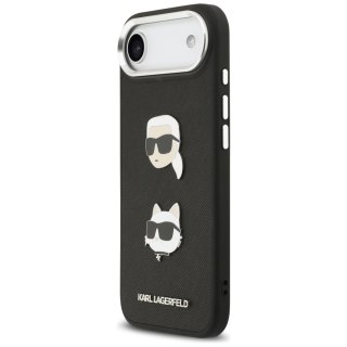 Karl Lagerfeld nakładka FW Grained Karl & Choupette Heads Pins & Logo do iPhone Air czarna