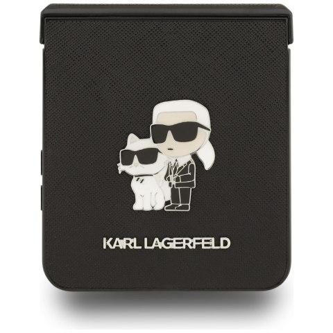 Karl Lagerfeld nakładka Saffiano Karl&Choupette Pin do Samsung Galaxy Z Flip7 czarna