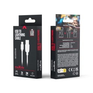Maxlife kabel USB - Lightning 2,0 m 2A biały