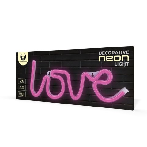 Neon LED LOVE różowy Bat + USB FLNE05 Forever Light