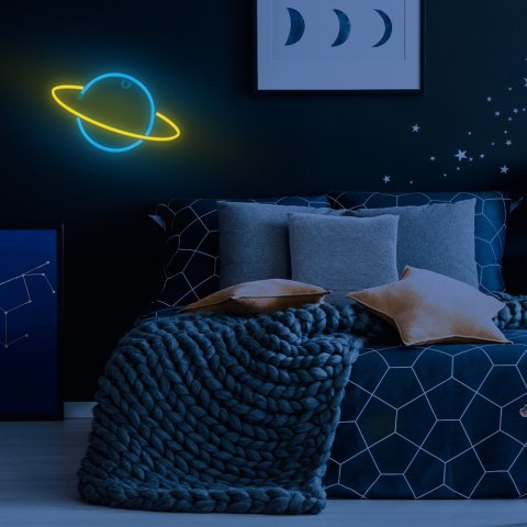 Neon LED SATURN żółty niebieski Bat + USB FLNE11 Forever Light