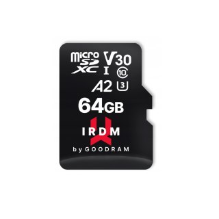GoodRam karta pamięci IRDM 64GB microSD UHS-I U3 A2 V30 z adapterem