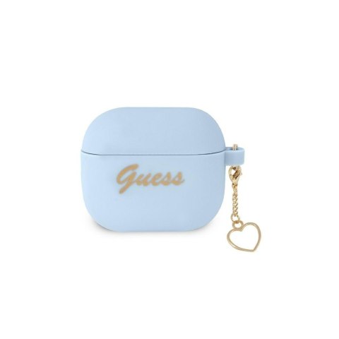 Guess etui do Airpods 3 GUA3LSCHSB niebieskie Silicone Heart Charm
