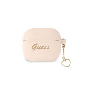 Guess etui do Airpods 3 GUA3LSCHSP różowe Silicone Heart Charm