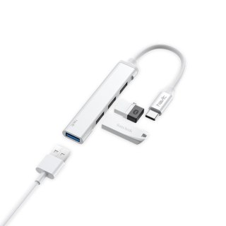 HAVIT HUB USB HB41 USB-C 1x USB 3.0 3xUSB 2.0 srebrny