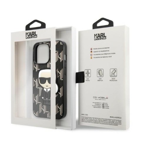 Karl Lagerfeld nakładka do iPhone 13 Pro 6,1" KLHCP13LPMNIKBK czarna hard case Monogram Iconic Karl