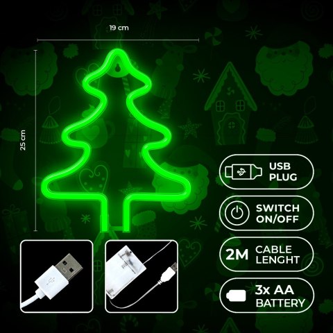 Neon LED CHRISTMAS CHOINKA zielona FLNE16 Forever Light