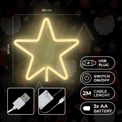 Neon LED CHRISTMAS GWIAZDA ciepła biała FLNE22 Forever Light