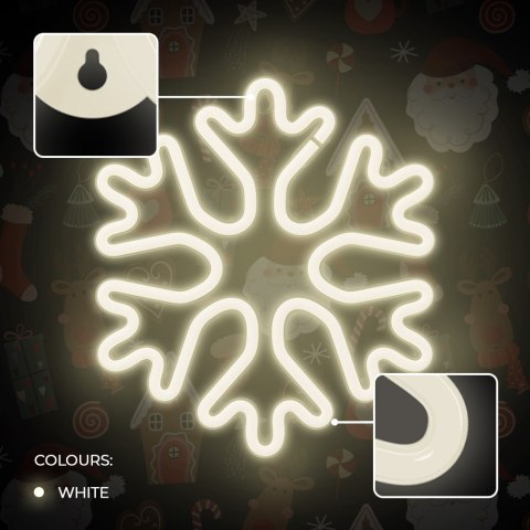 Neon LED CHRISTMAS PŁATEK ŚNIEGU biały FLNE20 Forever Light