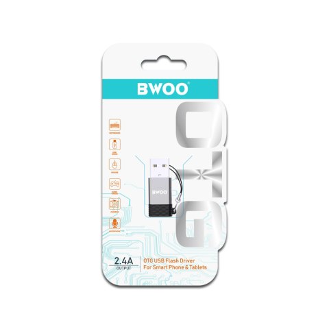 BWOO adapter USB-C - USB szary OTG BZ-38