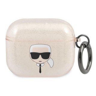 Karl Lagerfeld etui do AirPods 3 KLA3UKHGD złote Glitter Karl's Head