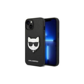 Karl Lagerfeld nakładka do iPhone 14 Pro 6,1" KLHCP14LSAPCHK czarna PU Saffiano case with Choupette Head Patch