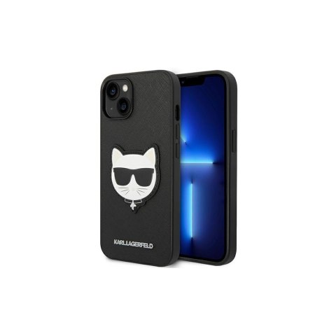 Karl Lagerfeld nakładka do iPhone 14 Pro Max 6,7" KLHCP14XSAPCHK czarna PU Saffiano case with Choupette Head Patch