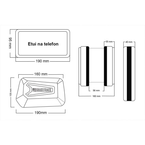 Snake Track torba rowerowa potrójna na ramę ST04