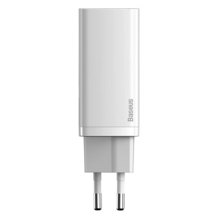 Baseus ładowarka sieciowa GaN2 Lite PD 65W 1x USB-C 1x USB biała