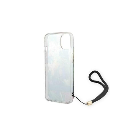 Guess nakładka do iPhone 14 6,1" GUOHCP14SHFLSB niebieska HC PC/TPU Flower Cord
