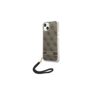Guess nakładka do iPhone 14 Pro Max 6,7" GUOHCP14XH4STW brązowa HC PC/TPU Print 4G Cord