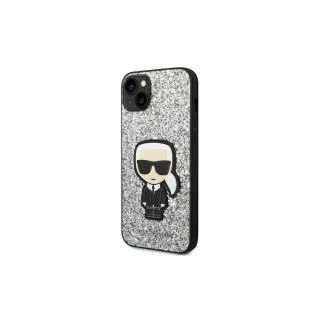 Karl Lagerfeld nakładka do iPhone 14 6,1" KLHCP14SGFKPG srebrna HC Glitter Flakes Ikonik