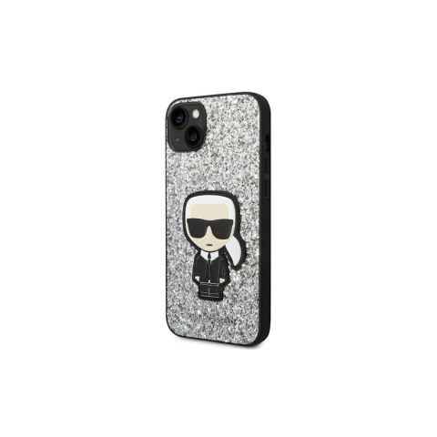 Karl Lagerfeld nakładka do iPhone 14 6,1" KLHCP14SGFKPG srebrna HC Glitter Flakes Ikonik
