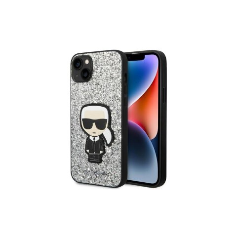 Karl Lagerfeld nakładka do iPhone 14 6,1" KLHCP14SGFKPG srebrna HC Glitter Flakes Ikonik
