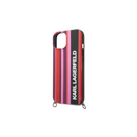 Karl Lagerfeld nakładka do iPhone 14 6,1" KLHCP14SSTSTP różowa hardcase Color Stripes Strap