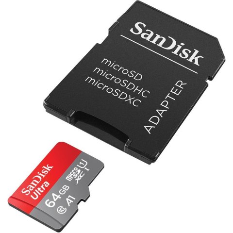 SanDisk karta pamięci Ultra Android microSDXC 64GB 140MB/s A1 Cl.10 UHS-I + adapter