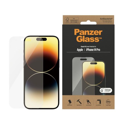 PanzerGlass szkło antybakteryjne Classic Fit do iPhone 14 Pro 6,1" TTT