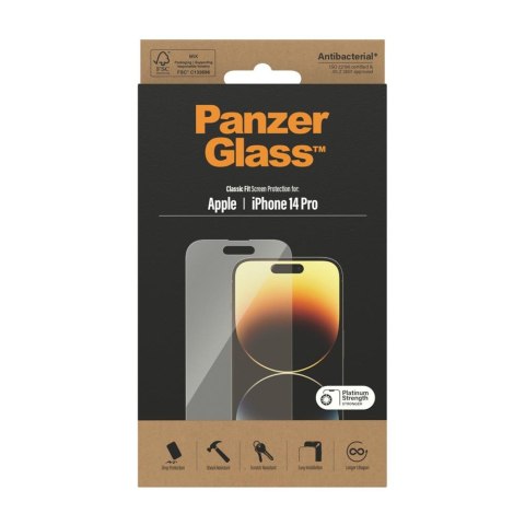 PanzerGlass szkło antybakteryjne Classic Fit do iPhone 14 Pro 6,1" TTT