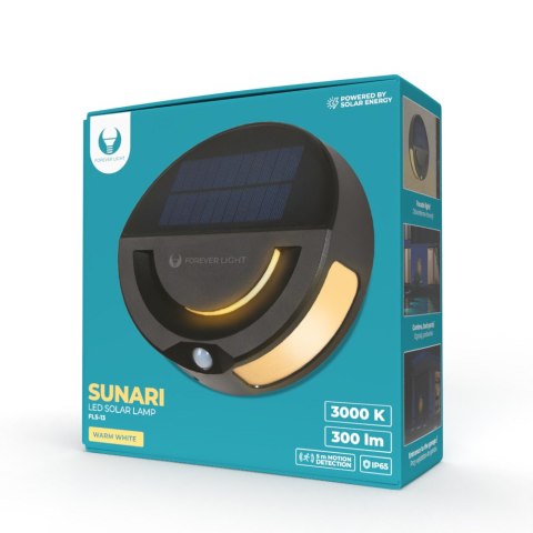 Forever Light Lampa solarna LED SUNARI FLS-13 32*SMD PIR 6W 300lm 3000K 1200mAh Li-ion