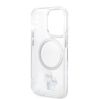 Karl Lagerfeld nakładka do iPhone 14 Pro 6,1" KLHMP14LHNKCIT transparentna hardcase Magsafe IML NFT Karl&Choupette