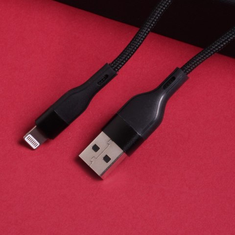 Maxlife kabel MXUC-07 USB - Lightning 1,0 m 2,4A czarny nylonowy