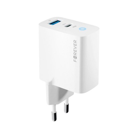 Forever ładowarka sieciowa GaN PD QC TC-06-45AC 1x USB-C 1x USB 45W biała