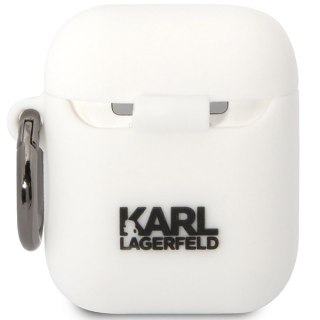 Karl Lagerfeld etui do Airpods 1 / 2 KLACA2SILKCW białe Silicone Karl & Choupette