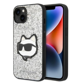 Karl Lagerfeld nakładka do iPhone 14 6,1" KLHCP14SG2CPS srebrna hardcase Glitter Choupette Patch