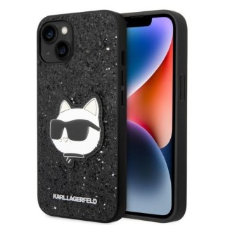 Karl Lagerfeld nakładka do iPhone 14 Plus 6,7" KLHCP14MG2CPK czarna hardcase Glitter Choupette Patch