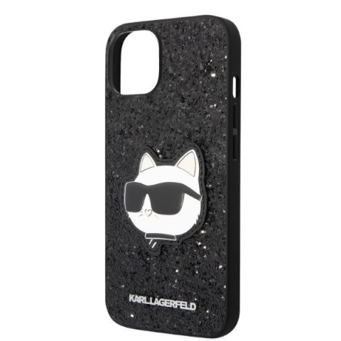 Karl Lagerfeld nakładka do iPhone 14 Plus 6,7" KLHCP14MG2CPK czarna hardcase Glitter Choupette Patch