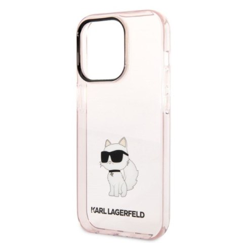 Karl Lagerfeld nakładka do iPhone 14 Pro 6,1" KLHCP14LG2CPS różowa hardcase Ikonik Choupette