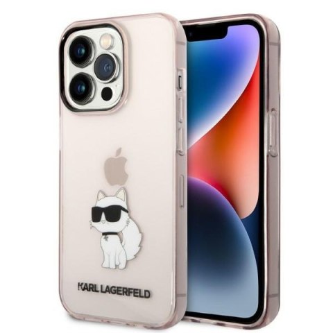 Karl Lagerfeld nakładka do iPhone 14 Pro Max 6,7" KLHCP14XHNCHTCP różowa hardcase Glitter Choupette Patch