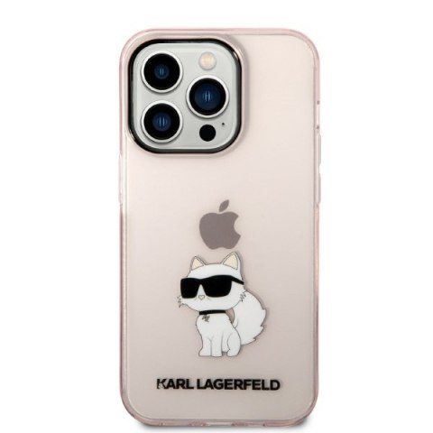 Karl Lagerfeld nakładka do iPhone 14 Pro Max 6,7" KLHCP14XHNCHTCP różowa hardcase Glitter Choupette Patch
