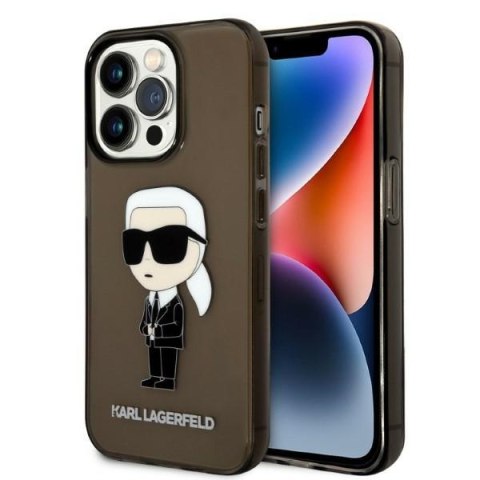 Karl Lagerfeld nakładka do iPhone 14 Pro Max 6,7" KLHCP14XHNIKTCK czarna hardcase Ikonik Karl Lagerfeld