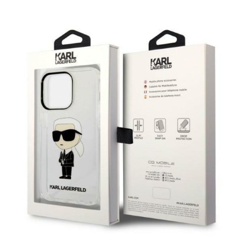Karl Lagerfeld nakładka do iPhone 14 Pro Max 6,7" KLHCP14XHNIKTCT transparentna hardcase Ikonik Karl Lagerfeld
