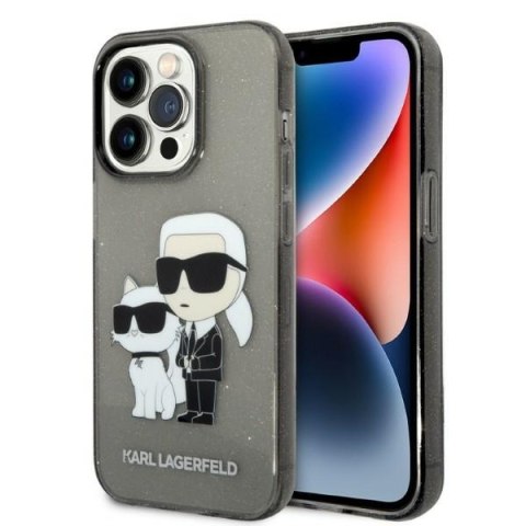 Karl Lagerfeld nakładka do iPhone 14 Pro Max 6,7" KLHCP14XHNKCTGK czarna hardcase Gliter Karl&Choupette