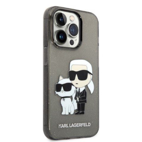 Karl Lagerfeld nakładka do iPhone 14 Pro Max 6,7" KLHCP14XHNKCTGK czarna hardcase Gliter Karl&Choupette